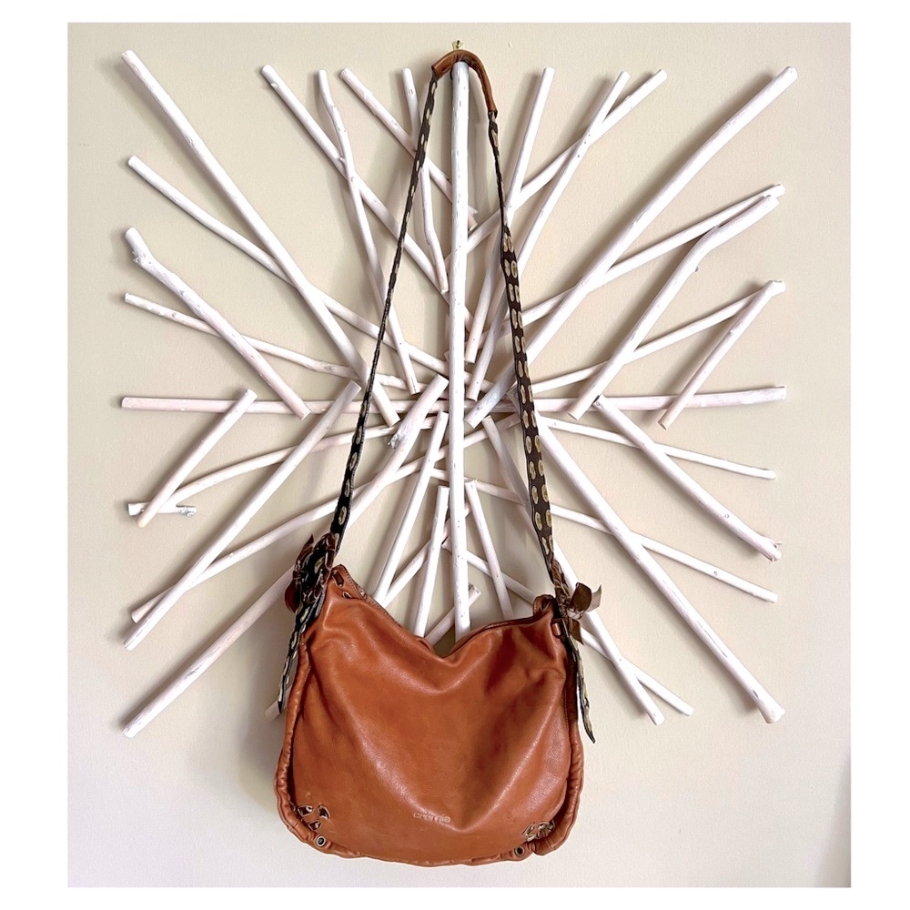 Cromia Soft Slouchy Brown Leather Crossbody Bag | Velvet Ribbon & Suede …